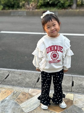 「SHEINのアイテム（スウェット、ホワイト系）」を使った、3yamaさん（レディース・160cm）の春コーディネート