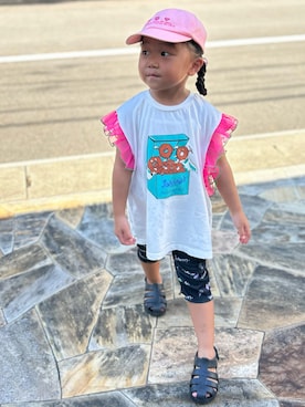「Ocean&Ground（オーシャン&グラウンド）のアイテム」を使った、3yamaさん（キッズ・100cm）の夏コーディネート
