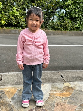 「BREEZE（ブリーズ）のアイテム（パンツ）」を使った、3yamaさん（キッズ・100cm）の春コーディネート