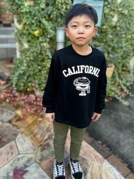 「アイテム（スウェット）」を使った、3yamaさん（キッズ・120cm）の冬コーディネート