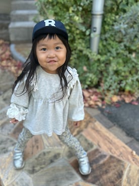 「アイテム（スニーカー）」を使った、3yamaさん（キッズ・90cm）の秋コーディネート