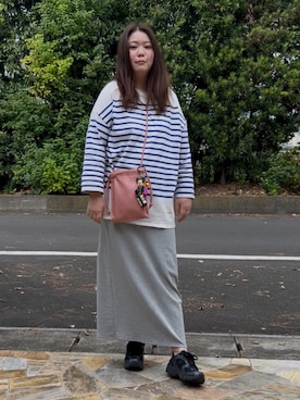 「アイテム（キーホルダー）」を使った、3yamaさん（レディース・160cm）の秋コーディネート