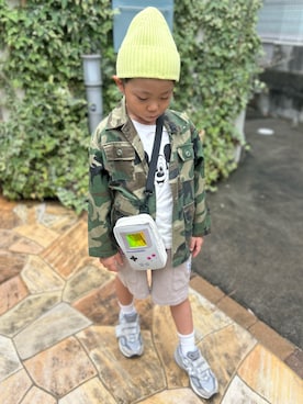 「アイテム（ミリタリージャケット）」を使った、3yamaさん（キッズ・120cm）の秋コーディネート