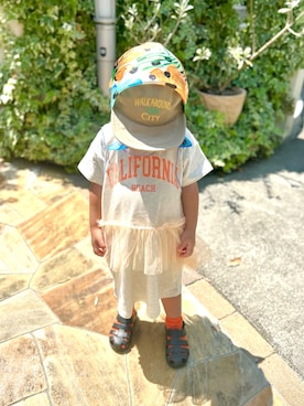 「アイテム（チュニック）」を使った、3yamaさん（キッズ・90cm）の夏コーディネート