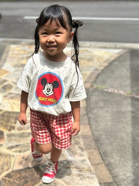 「p.premier（ピードットプルミエ）のアイテム」を使った、3yamaさん（キッズ・100cm）の夏コーディネート