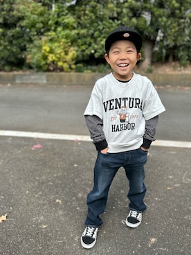 「アイテム（パンツ）」を使った、3yamaさん（キッズ・120cm）の秋コーディネート