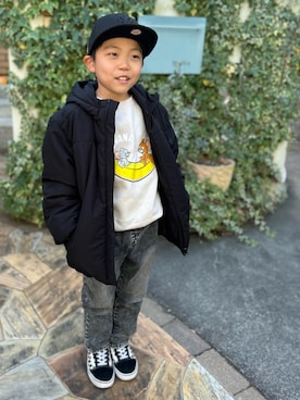 「pairmanon（ペアマノン）のアイテム」を使った、3yamaさん（キッズ・120cm）の冬コーディネート