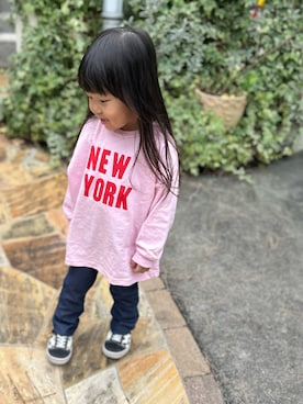 「アイテム（Tシャツ/カットソー）」を使った、3yamaさん（キッズ・90cm）の秋コーディネート