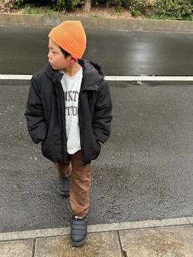 「GERRY（ジェリー）のアイテム」を使った、3yamaさん（キッズ・120cm）の冬コーディネート