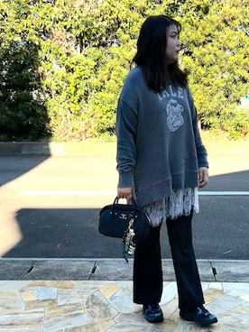 「Disney（ディズニー）のアイテム」を使った、3yamaさん（レディース・160cm）の冬コーディネート