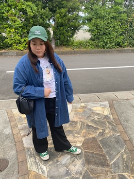 「GOOD ROCK SPEED（グッドロックスピード）のアイテム（帽子）」を使った、3yamaさん（レディース・160cm）の春コーディネート