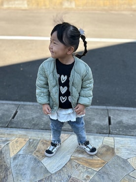 「pairmanon（ペアマノン）のアイテム」を使った、3yamaさん（キッズ・90cm）の冬コーディネート