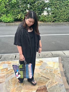 「アイテム（キーホルダー）」を使った、3yamaさん（レディース・160cm）の夏コーディネート