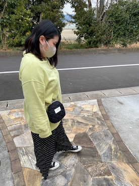 「FREAK'S STORE（フリークスストア）のアイテム（ピアス（両耳用））」を使った、3yamaさん（レディース・160cm）の冬コーディネート