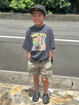 「BREEZE（ブリーズ）のアイテム」を使った、3yamaさん（キッズ・120cm）の夏コーディネート