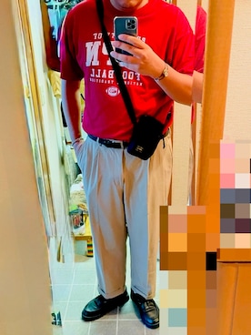 「アイテム（チノパンツ）」を使った、yawo99さん（メンズ・183cm）の夏コーディネート