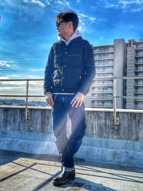RUDE GALLERY Black Rebel ボアデニムジャケット 中古・古着通販】RUDE GALLERY (ルードギャラリー) レザー切替