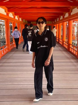 「DAIRIKU（ダイリク）のアイテム（パンツ）」を使った、takumi さん（メンズ・165cm）の夏コーディネート