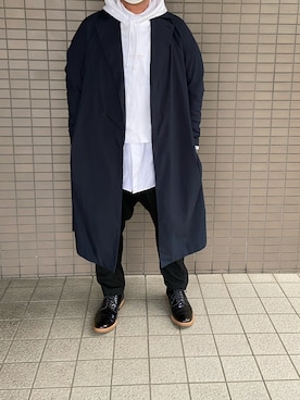 「SHINYAKOZUKA（シンヤコヅカ）のアイテム（トレンチコート）」を使った、spyairtoさん（メンズ・172cm）の冬コーディネート