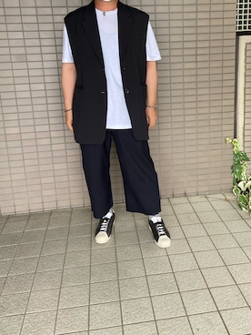 「Y's（ワイズ）のアイテム（スニーカー）」を使った、spyairtoさん（メンズ・172cm）の夏コーディネート