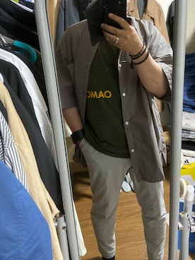 「UNITED ARROWS（ユナイテッドアローズ）のアイテム（パンツ、グレー系）」を使った、spyairtoさん（メンズ・172cm）の夏コーディネート