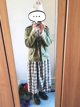 「FRED PERRY（フレッドペリー）のアイテム（ジャケット/アウター）」を使った、ゆりずんさん（レディース・160cm）の秋コーディネート