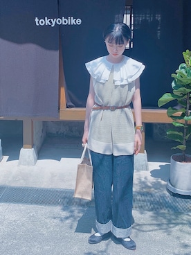 「SENSE OF PLACE by URBAN RESEARCH（センスオブプレイスバイアーバンリサーチ）のアイテム（シャツワンピース）」を使った、zi-yiさん（レディース・157cm）の春コーディネート