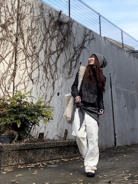 「アイテム（ブルゾン）」を使った、Atsukoさん（レディース・153cm）の秋コーディネート