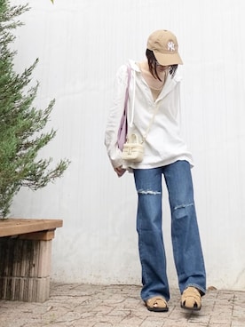 「ごきげんウィーク」｜「アイテム（パーカー）」を使った、Atsukoさん（レディース・153cm）の春コーディネート