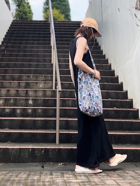 「Auntie Rosa Holiday（アンティローザホリデー）のアイテム（ワンピース）」を使った、Atsukoさん（レディース・153cm）の夏コーディネート