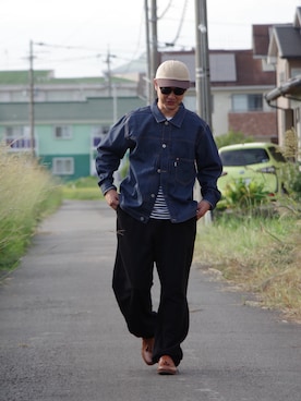 「thisisneverthat（ディスイズネバーザット）のアイテム（帽子）」を使った、ⅢⅨⅥⅨさん（メンズ・171cm）の秋コーディネート