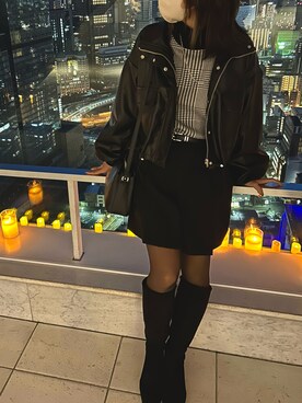 「NICE CLAUP（ナイスクラップ）のアイテム（ジャケット/アウター）」を使った、かたみんさん（レディース・159cm）の冬コーディネート