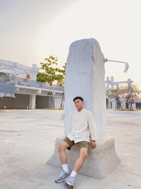 「通勤穿搭」｜「アイテム（腕時計）」を使った、YANGさん（メンズ・170cm）の春コーディネート