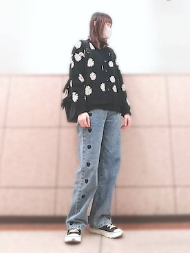 「Honey Salon（ハニーサロン）のアイテム」を使った、星✰*ﾟさん（レディース・164cm）の冬コーディネート