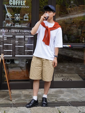 「アイテム（チノパンツ）」を使った、なべさん（骨格ウェーブ・メンズ・168cm）の夏コーディネート