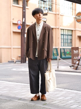 「アイテム（ベスト）」を使った、なべさん（メンズ・168cm）の秋コーディネート