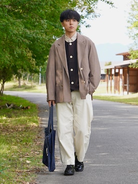 「アイテム（ドレスシューズ）」を使った、なべさん（メンズ・168cm）の秋コーディネート