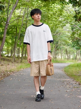 「アイテム（チノパンツ）」を使った、なべさん（骨格ウェーブ・メンズ・168cm）の夏コーディネート