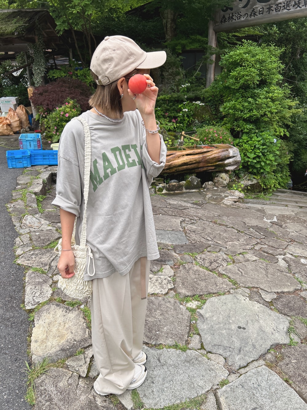 「旅行」｜「POLO RALPH LAURENのアイテム（キャップ、ベージュ系）」を使った、yuさん（レディース・155cm）の夏コーディネートの1枚目の写真
