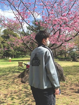 「花見」｜「アイテム（ブルゾン）」を使った、GO_MAVSさん（メンズ・171cm）の春コーディネート