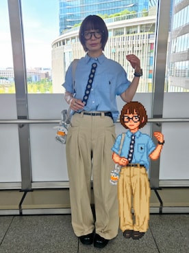 「アイテム（サングラス）」を使った、しるこさん（レディース・162cm）の秋コーディネート