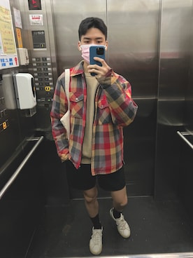 「shorts」｜「アイテム（ジャケット/アウター）」を使った、boybenlinさん（メンズ・171cm）の冬コーディネート