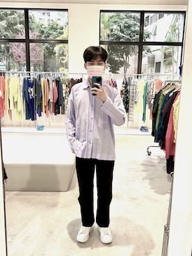 「sandro（サンドロ）のアイテム（デニムパンツ）」を使った、boybenlinさん（メンズ・171cm）の冬コーディネート