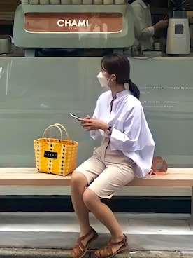 「UNIQLO+J」｜Mさん（レディース・157cm・20代）の夏コーディネート