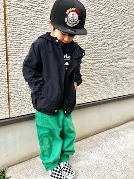 「ノースフェイス」｜「アイテム（その他アウター）」を使った、sou_yuuさん（キッズ・110cm）の春コーディネート