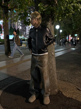 「アイテム（サンダル）」を使った、kantaさん（メンズ・165cm）の秋コーディネート