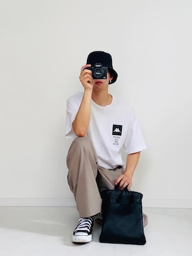 「AIVER（アイバー）のアイテム（帽子）」を使った、miyaさん（メンズ・172cm）の夏コーディネート