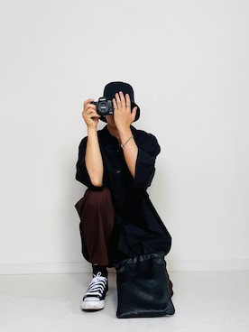 「AIVER（アイバー）のアイテム（帽子）」を使った、miyaさん（メンズ・172cm）の夏コーディネート