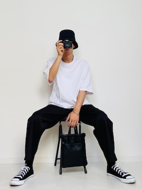 「AIVER（アイバー）のアイテム（帽子）」を使った、miyaさん（メンズ・172cm）の夏コーディネート