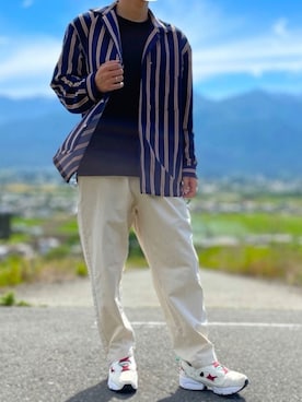 「BROWNY（ブラウニー）のアイテム（ジャケット/アウター）」を使った、miyaさん（メンズ・172cm）の夏コーディネート